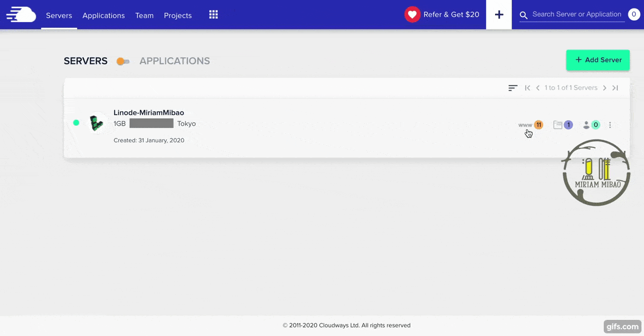 Step8 -how to create new wordpress site in cloudways-gifs